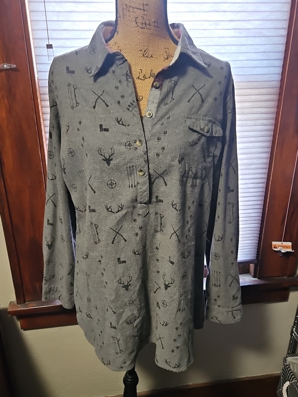 Legendary Whitetails Gray and Maroon Flannel Shirt